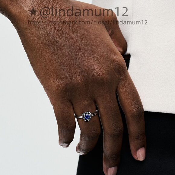 Pandora September Birthstone Eternity Circle Ring - Picture 3 of 5